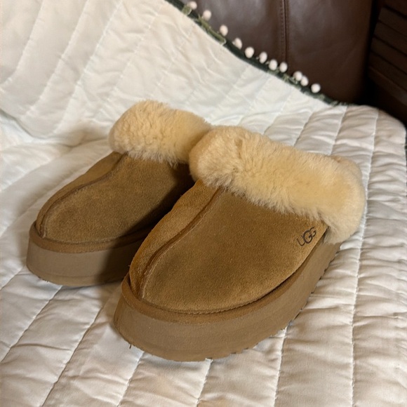 UGG Shoes - UGG Tan Slip on Disquette Mules